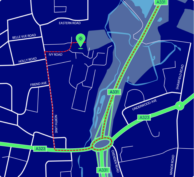 Map of Aldershot area